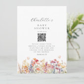 Moderne, Wildblume, QR-Code, Babydusche, (Stehend Vorderseite)