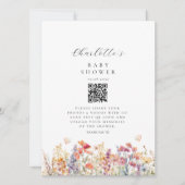 Moderne, Wildblume, QR-Code, Babydusche, (Vorderseite)