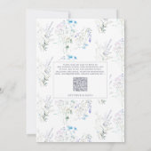 Moderne Wildblume QR Code Hochzeitseinladung Einladung (Rückseite)