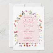 Moderne Wildblume Rosa Brautparty Einladung (Vorderseite)