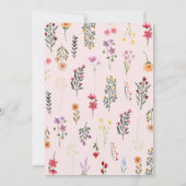 Moderne Wildblume Rosa Brautparty Einladung (Rückseite)