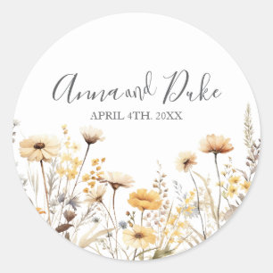 Moderne Wildblume Runder Aufkleber