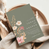 Moderne Wildblume | Sage Green Garden Wedding Einladung