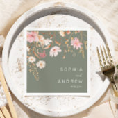 Moderne Wildblume | Sage Green Garden Wedding Serviette