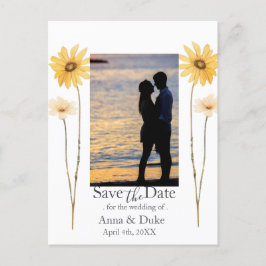 Moderne Wildblume Save the Date Foto Postkarte