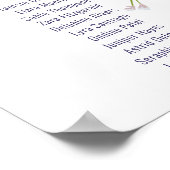 Moderne WildBlume schreiben Brautparty-Sitzplätze Poster (Ecke)