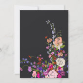 Moderne WildBlume schreiben Foto dunkler Abschluss Ankündigung (Rückseite)