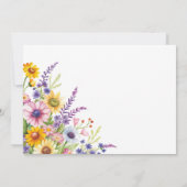 Moderne Wildblume Script Foto 1. Geburtstag Einladung (Rückseite)