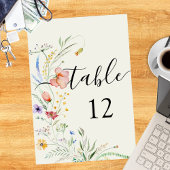 Moderne Wildblume Tischnummer
