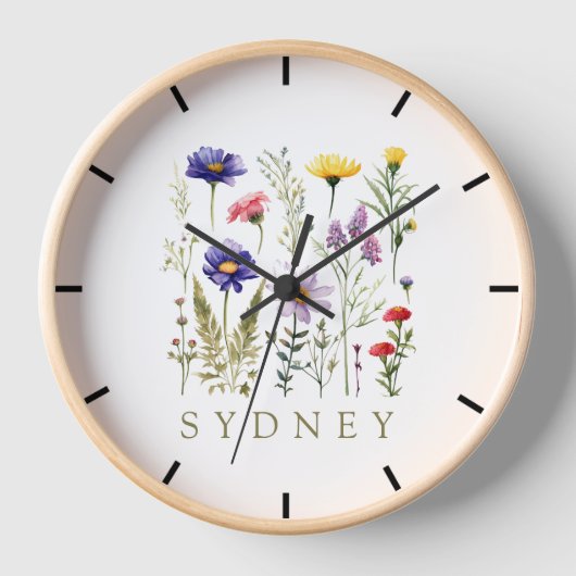 Moderne Wildblume Uhr (Vorderseite)