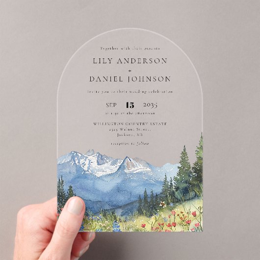 Moderne Wildblume Watercolor Acryleinladungen (Insitu (Handheld))