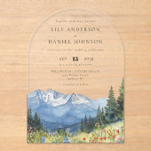 Moderne Wildblume Watercolor Acryleinladungen (Vorderseite)