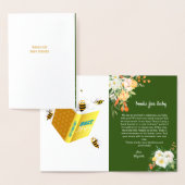 Moderne Wildblume Watercolor Babybuchdusche Folienkarte (Anzeige)