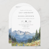 Moderne Wildblume Watercolor Einladung (Vorne/Hinten)