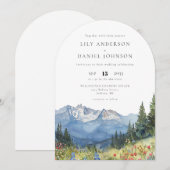 Moderne Wildblume Watercolor Einladung (Vorne/Hinten)