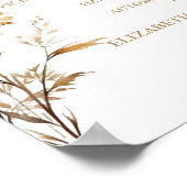 Moderne WildblumeGold Grazing table Sign Poster (Ecke)