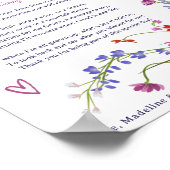 Moderne Wildblumen 1. Geburtstagskapsel Poster (Ecke)