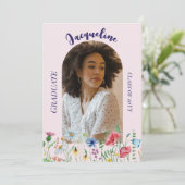 Moderne Wildblumen Abschluss 2025 Arch Foto Einladung (Stehend Vorderseite)