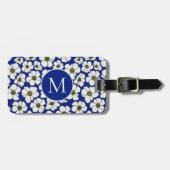 Moderne Wildblumen auf Blau  Gepäckanhänger (Vorderseite horizontal)