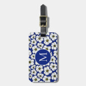 Moderne Wildblumen auf Blau  Gepäckanhänger (Vorderseite vertikal)