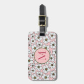 Moderne Wildblumen auf Rosa Gepäckanhänger (Vorderseite vertikal)