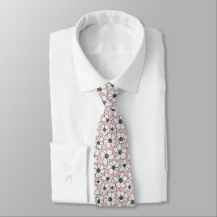 Moderne Wildblumen auf Rosa Krawatte