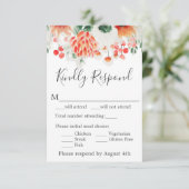 Moderne Wildblumen aus orangefarbenem Grün RSVP Karte (Stehend Vorderseite)