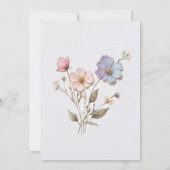 Moderne Wildblumen aus Pastellfarben Rosa Hochzeit Einladung (Rückseite)