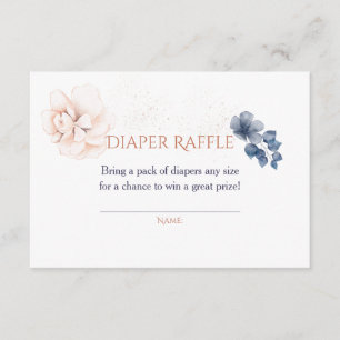 Moderne Wildblumen-Baby-Shower-Windel-Raffle Begleitkarte