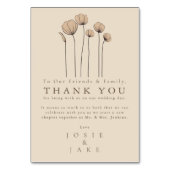 Moderne Wildblumen bedanken sich bei Tischkarte Tischnummer (Vorderseite)