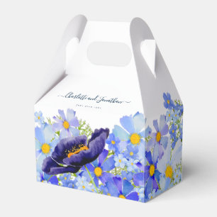 Moderne Wildblumen Blaue Hochzeit Danke Geschenkschachtel