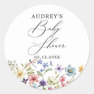 Moderne Wildblumen Blumenbücher für Kinder Runder Aufkleber