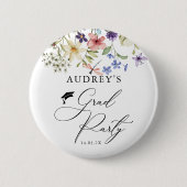 Moderne Wildblumen Blumengrad Party Button (Vorderseite)