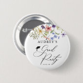 Moderne Wildblumen Blumengrad Party Button (Vorne & Hinten)