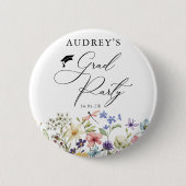 Moderne Wildblumen Blumengrad Party Button (Vorderseite)