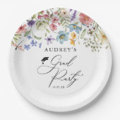 Moderne Wildblumen Blumengrad Party Pappteller (Vorderseite)