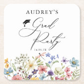 Moderne Wildblumen Blumengrad Party Rechteckiger Pappuntersetzer (Vorderseite)