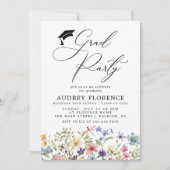 Moderne Wildblumen Blumenstudium Einladung (Vorderseite)