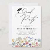 Moderne Wildblumen Blumenstudium Einladung (Vorderseite)