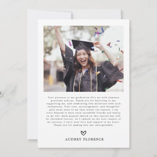 Moderne Wildblumen Blumenstudium Foto Party Dankeskarte (Rückseite)