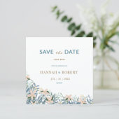 Moderne Wildblumen-Botanische-Hochzeitsspende Save The Date (Stehend Vorderseite)