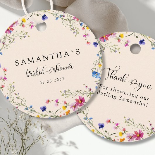 Moderne Wildblumen-Brautparty  Geschenkanhänger