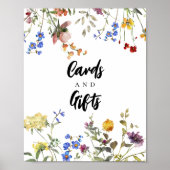 Moderne Wildblumen Duschkarten und Geschenke Unter Poster (Vorne)