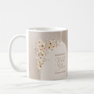 Moderne Wildblumen Elfenbeinbogenrahmen Kaffeetasse