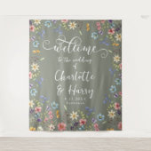 Moderne Wildblumen feiern Begrüßung Wandteppich (Vorderseite)