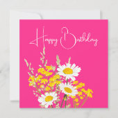 Moderne Wildblumen freuen sich auf ihren Geburtsta Karte (Vorderseite)