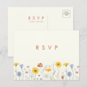 Moderne Wildblumen-Frühlingshochzeit RSVP Postkart Postkarte (Vorne/Hinten)