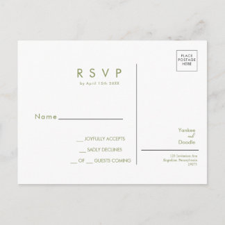 Moderne Wildblumen-Frühlingshochzeit-RSVP-Postkart Postkarte