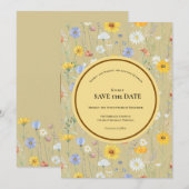 Moderne Wildblumen-Frühlingshochzeit Save The Date (Vorne/Hinten)