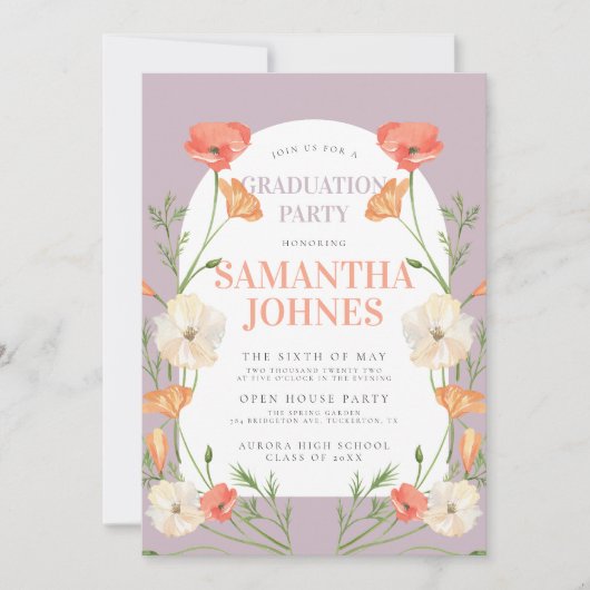 Moderne Wildblumen-Frühlingspartei Einladung (Vorderseite)